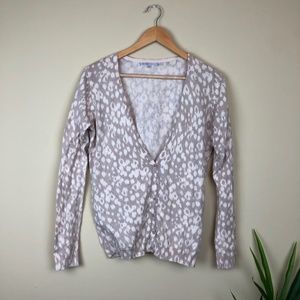 Cream and Taupe Animal Print Cardigan